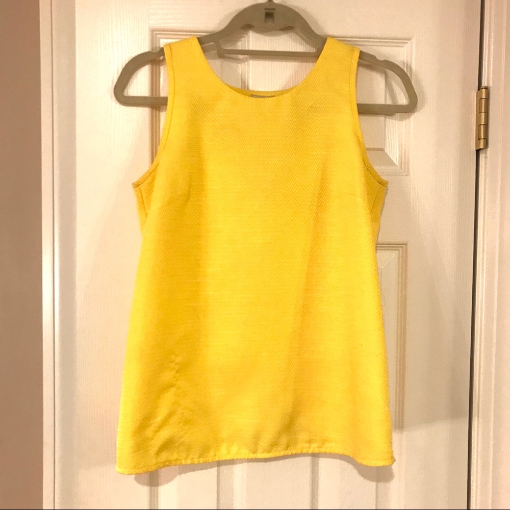 J. Crew Split Back Yellow Sleeveless Top